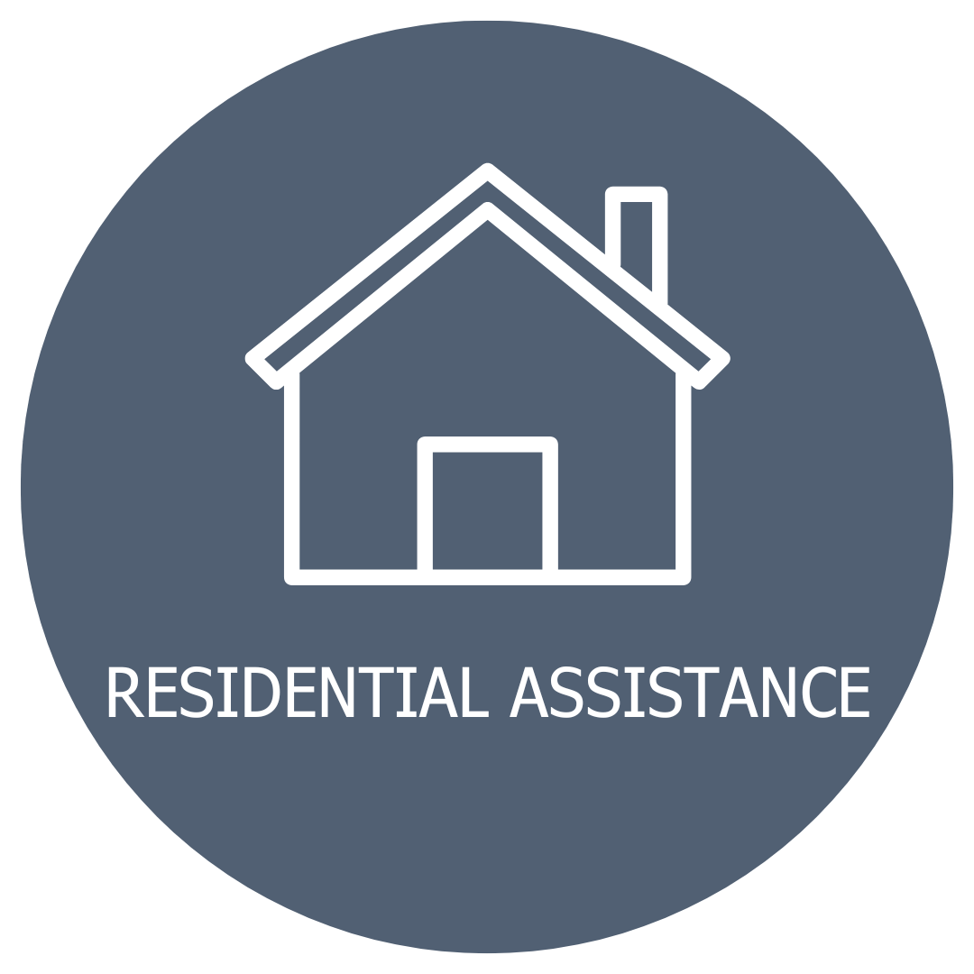 Blue Background Icon Showing Home in Hand